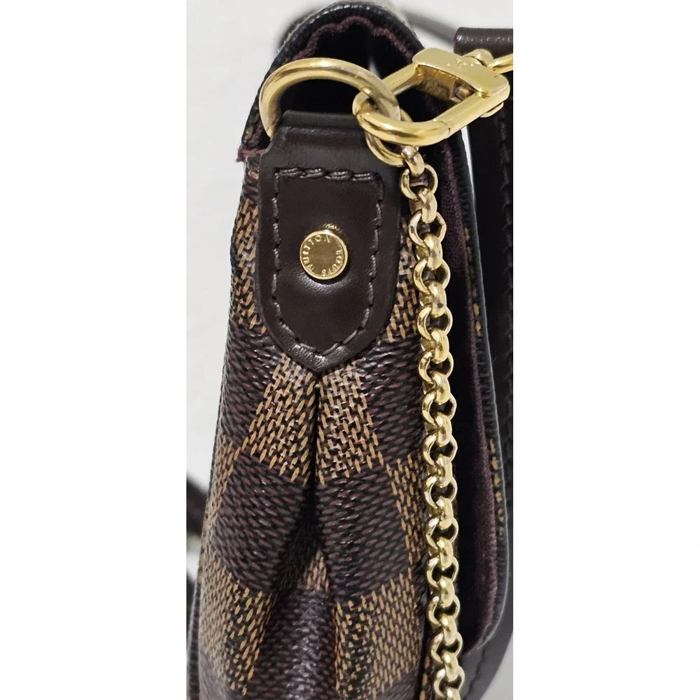 LOUIS VUITTON Favorite PM Damier Ebene Crossbody Bag FRANCE‎  Du1154 Color Brown